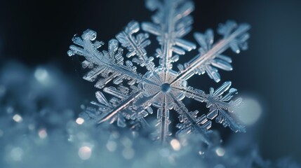Frozen Beauty Macro Snowflake in Winter's Grasp