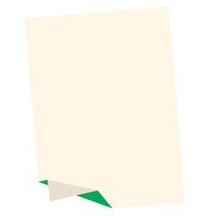 Folded rectangle shape paper flat illustration