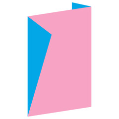 Folded rectangle shape paper flat illustration
