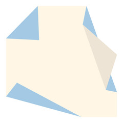 Folded square shape paper flat illustration