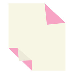 Folded rectangle shape paper flat illustration