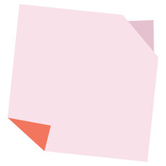 Folded square shape paper flat illustration