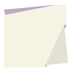 Folded square shape paper flat illustration