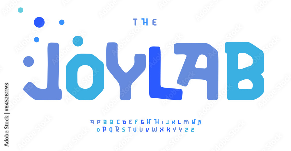 Aufkleber slab serif cartoon font with hint of cartoon fun. playful round letters for joyful kid design, toy l