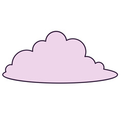 Cloud line filled illustration