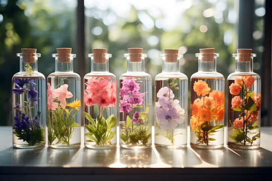 INS Transparent Glass Vase Roman Aromatherapy Bottle Photography Glass Vase  Photo Shooting Dried Flower Home Decor