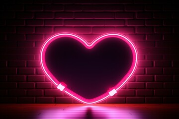 Glowing love A neon sign outlines a heart shape for romantic ambiance