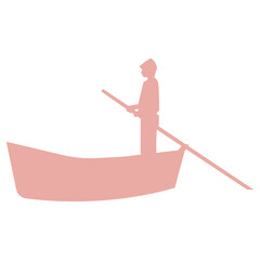 Rowing boat silhouette flat illustration © CrafteryCo.