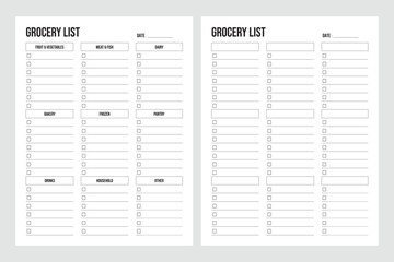 grocery list template, shopping list
