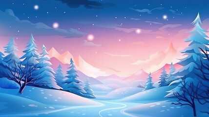 Obraz na płótnie Canvas Winter christmas background, Bright color. Generative Ai