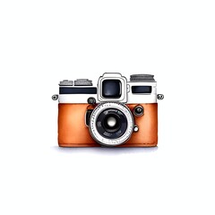 vintage camera watercolor sketch Grunge style generative ai illustration art