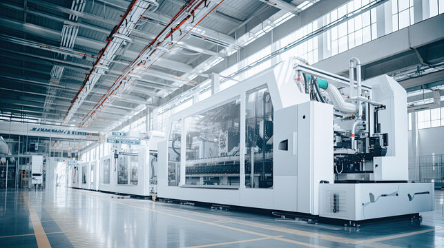 factory workshop interior and machines