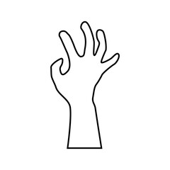 Zombie hand icon vector. Hand illustration sign. Halloween symbol.
