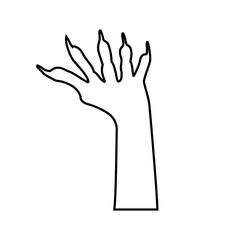 Zombie hand icon vector. Hand illustration sign. Halloween symbol.