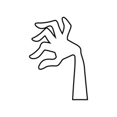 Zombie hand icon vector. Hand illustration sign. Halloween symbol.