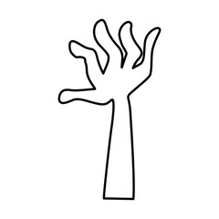 Zombie hand icon vector. Hand illustration sign. Halloween symbol.