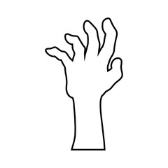 Zombie hand icon vector. Hand illustration sign. Halloween symbol.