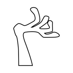 Zombie hand icon vector. Hand illustration sign. Halloween symbol.