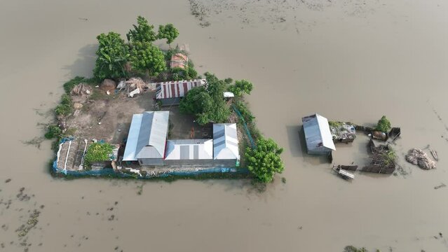 Flood affected areas in Bangladesh. 