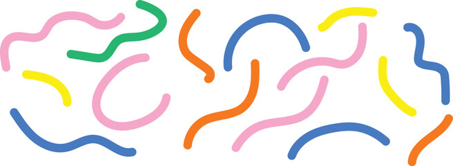 Abstract colorful lines illustration. Line art pattern background