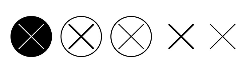 Close icon set illustration. Delete sign and symbol. cross sign
