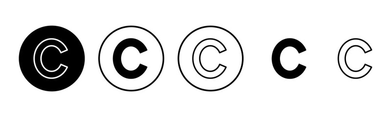 Copyright icon set illustration. copyright sign and symbol