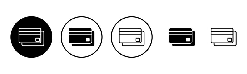 Credit card icon set illustration. Credit card payment sign and symbol