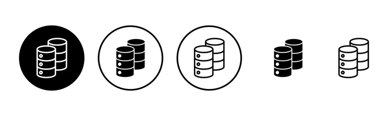 Database icon set illustration. database sign and symbol