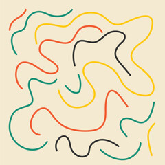 Abstract colorful lines illustration. Line art pattern background