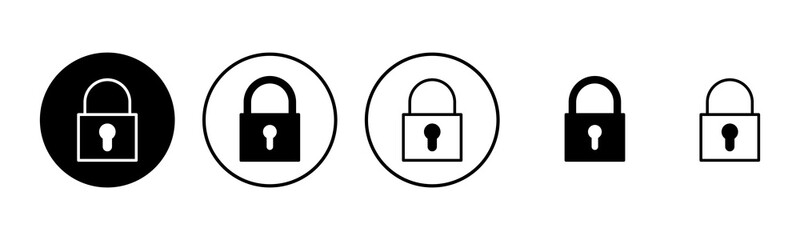 Lock icon set illustration. Padlock sign and symbol. Encryption icon. Security symbol