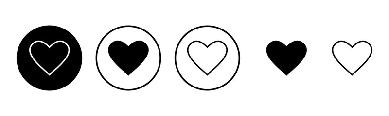 Love icon set illustration. Heart sign and symbol. Like icon vector.