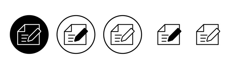 Note icon set illustration. notepad sign and symbol