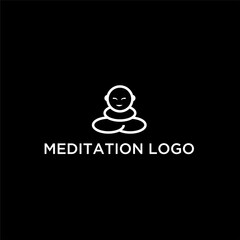 YOga meditation logo design template vector image 
