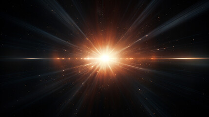 An artistic digital lens flare effect illuminates a horizontal black background, creating a captivating visual element.
