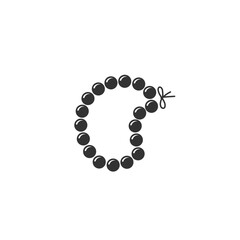 Beads necklace icon flat vector sign