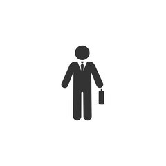 Businessman vector icon in flat style. Vector