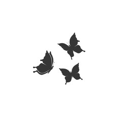 Black butterfly icon, isolated on a white. Vector