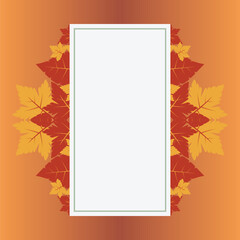 autumn background with geometric blank areas, leaf ornament vector. design for banner, greeting card, flyer, social media, presentation, web.