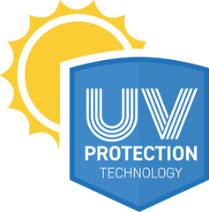 UV protection technology icon. Sun and shield
