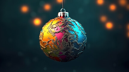 Christmas-tree decoration, Bright color. Generative Ai
