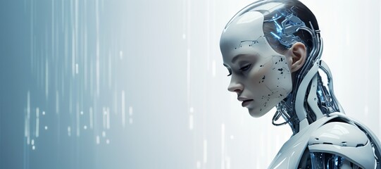 futuristic glam woman with android allure, Generative AI