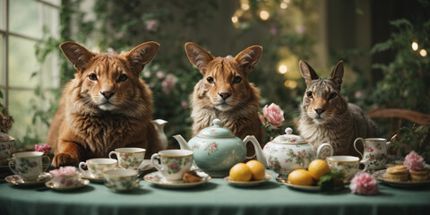 Tea party with animals