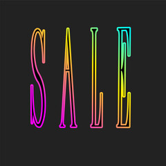 Sale colored hologram, on a black background