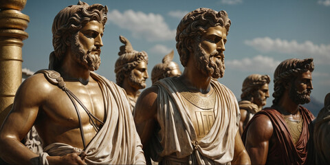 Greek god statues