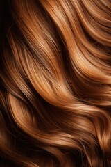 Naklejka premium The texture of the wavy hair of a brown girl, close-up.