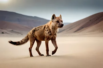 Foto op Plexiglas hyena in the desert © baloch