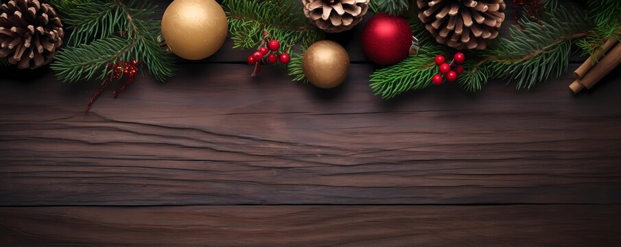 background with New Year's decor and copy space 