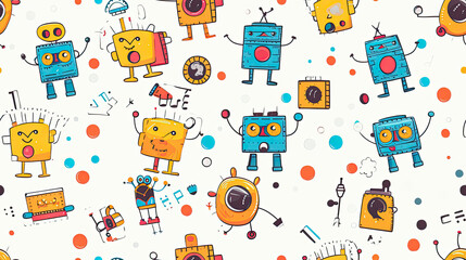 seamless pattern with monsters