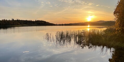 sunset overt a lake in Norway 