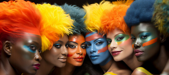 Obraz premium Diversity, expressing yourself through makeup in a creative way